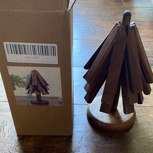 Wooden Tree Shaped Trivet set